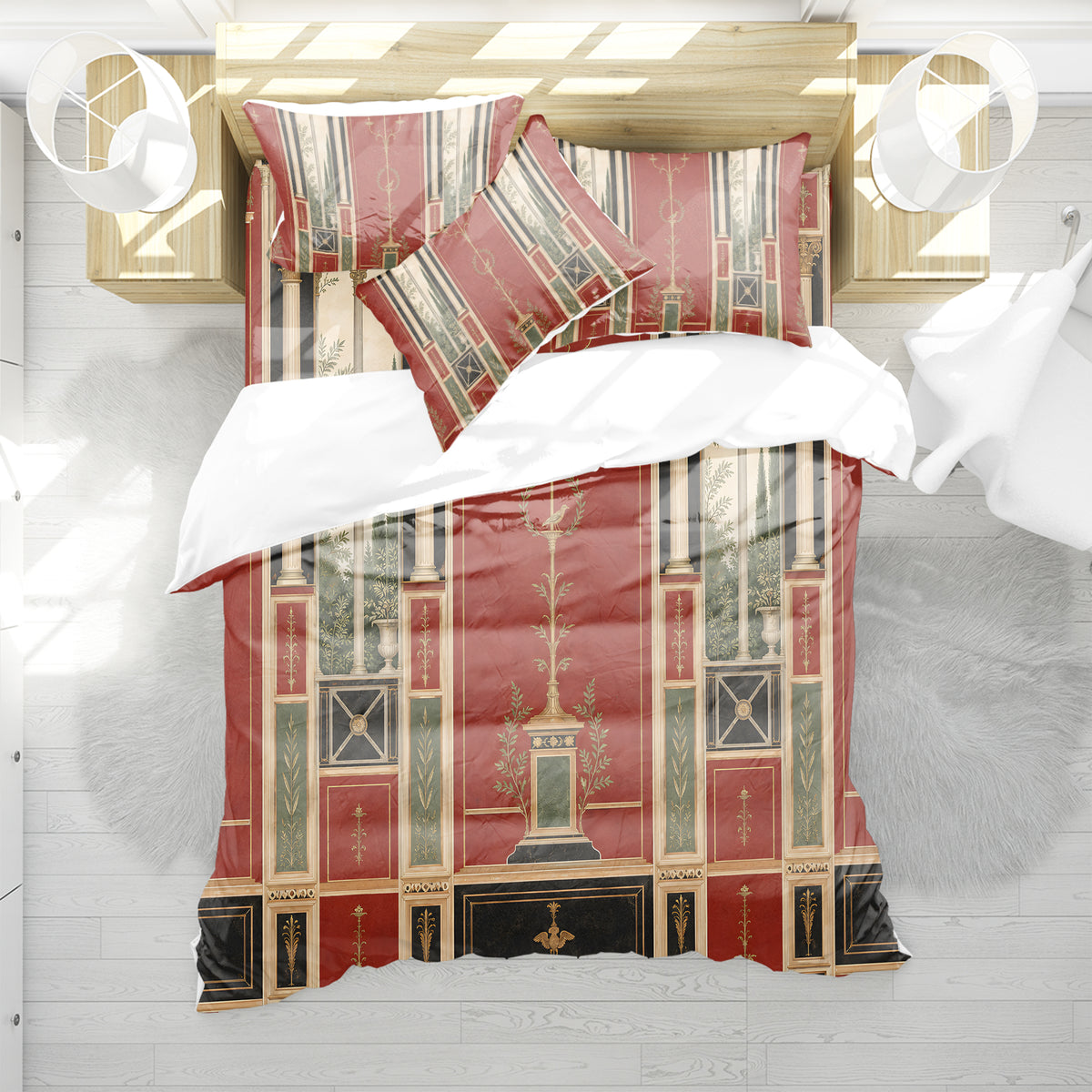 Ancient Rome Mosaic Duvet Cover Set - Print 11