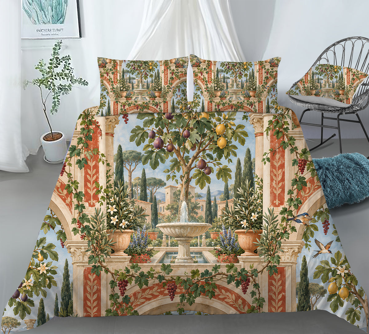 Ancient Rome Mosaic Duvet Cover Set - Print 15