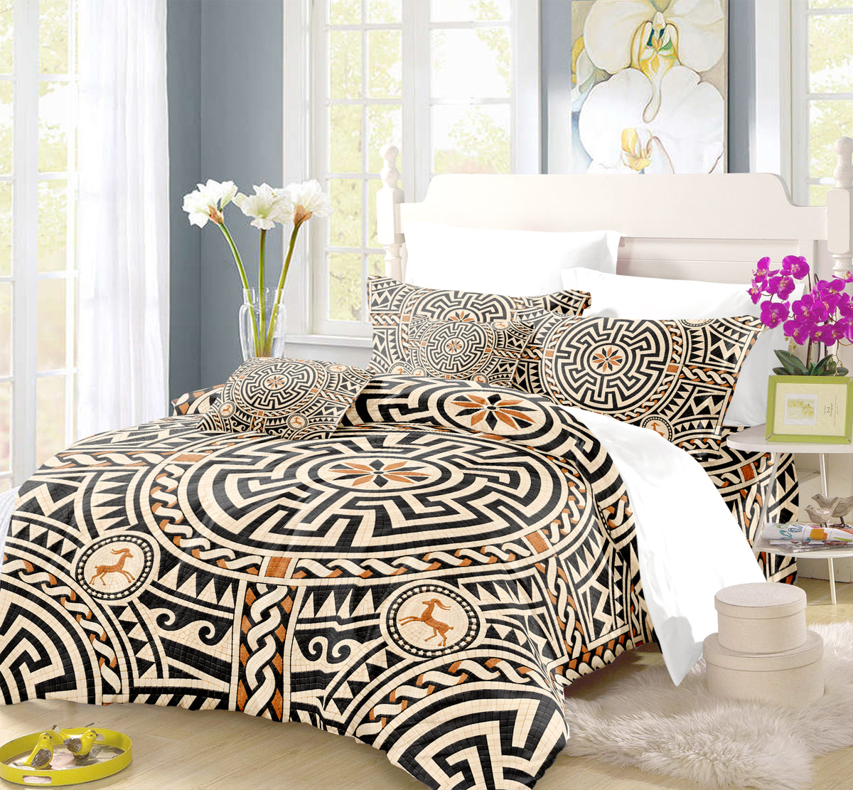 Ancient Rome Mosaic Duvet Cover Set - Print 24