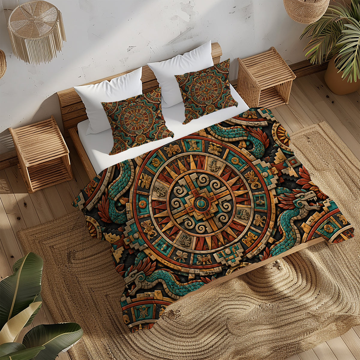 Mesoamerican Civilizations Duvet Cover Set - Print 2