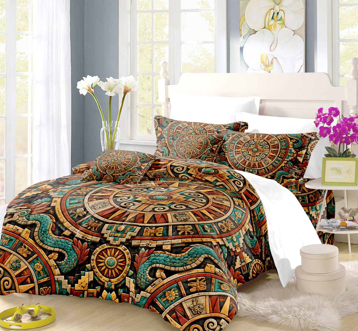 Mesoamerican Civilizations Duvet Cover Set - Print 6