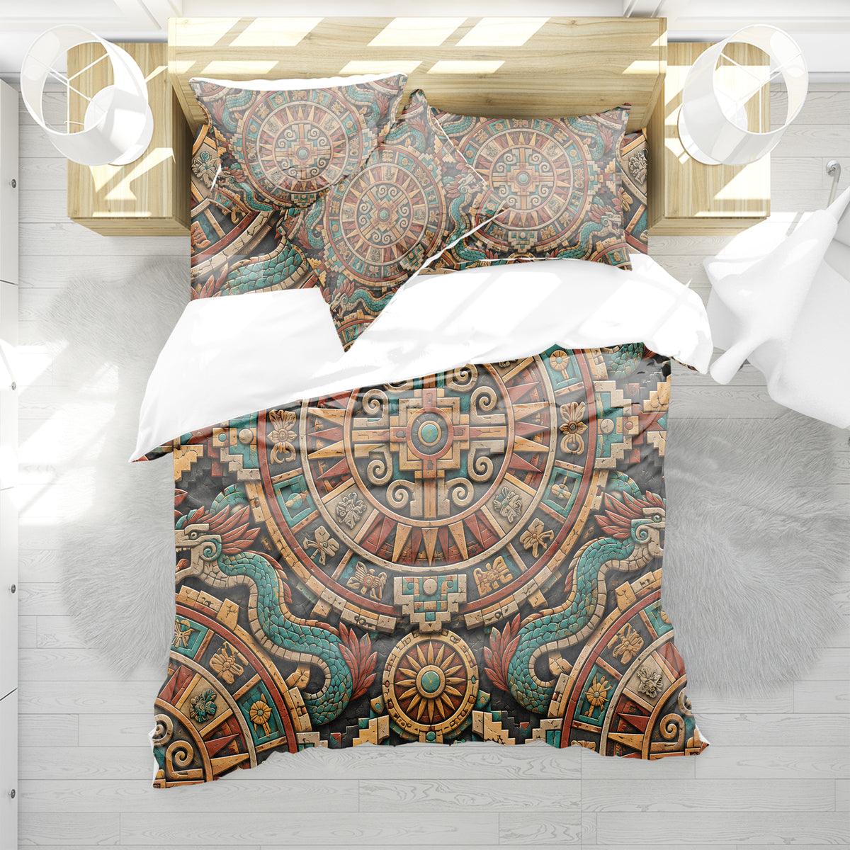 Mesoamerican Civilizations Duvet Cover Set - Print 5