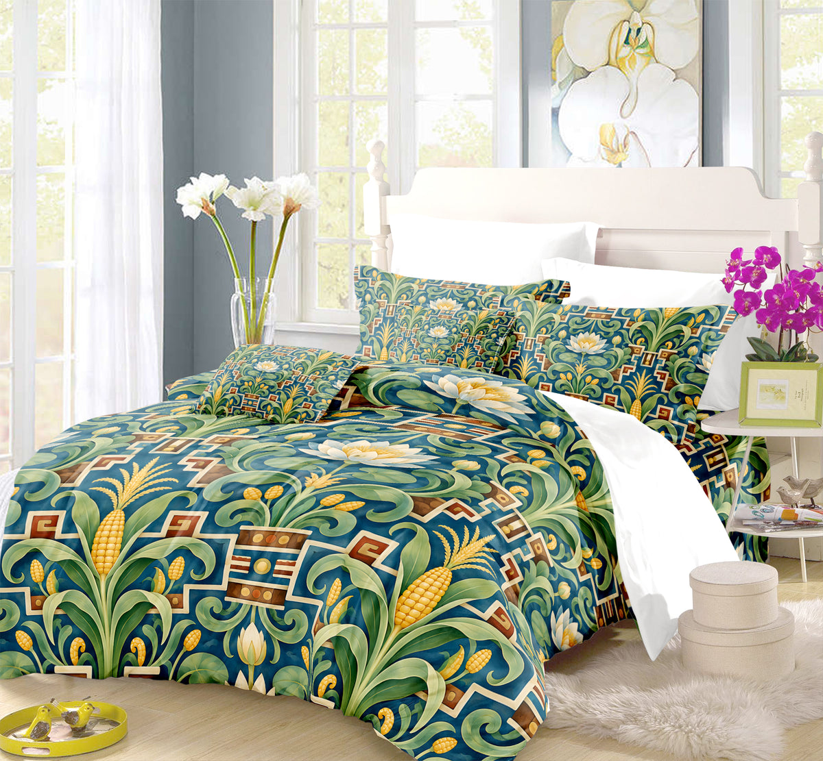 Mesoamerican Civilizations Duvet Cover Set - Print 18