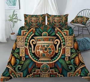 Mesoamerican Civilizations Duvet Cover Set - Print 21