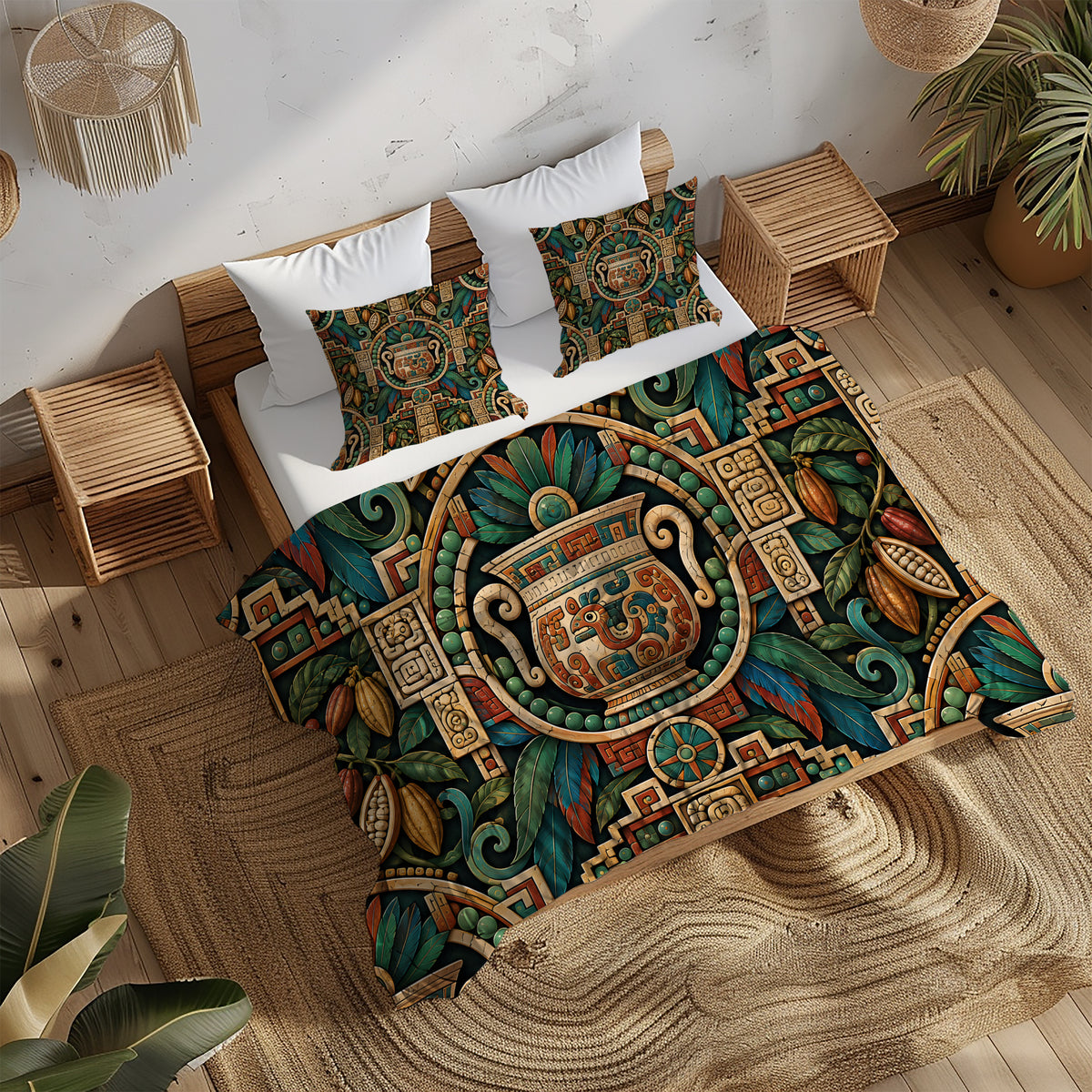 Mesoamerican Civilizations Duvet Cover Set - Print 20