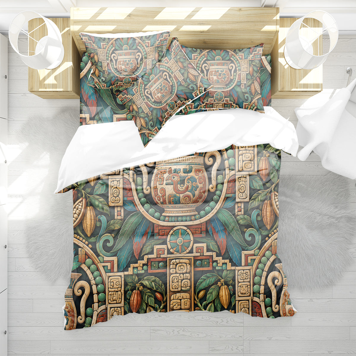 Mesoamerican Civilizations Duvet Cover Set - Print 23
