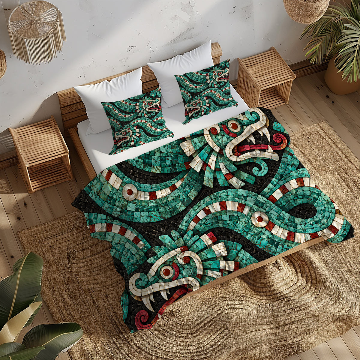 Mesoamerican Civilizations Duvet Cover Set - Print 26