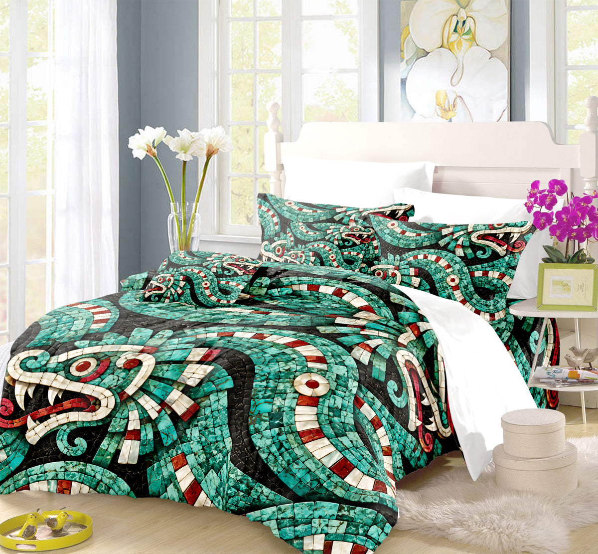 Mesoamerican Civilizations Duvet Cover Set - Print 30
