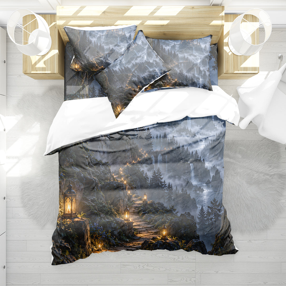 Fantasy Castle Forest Duvet Cover Set - Print 5