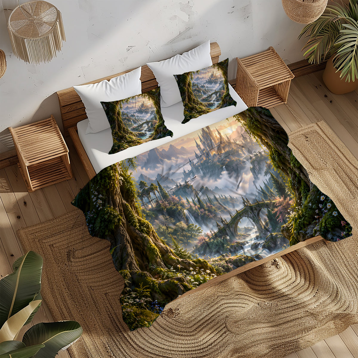 Fantasy Castle Forest Duvet Cover Set - Print 8