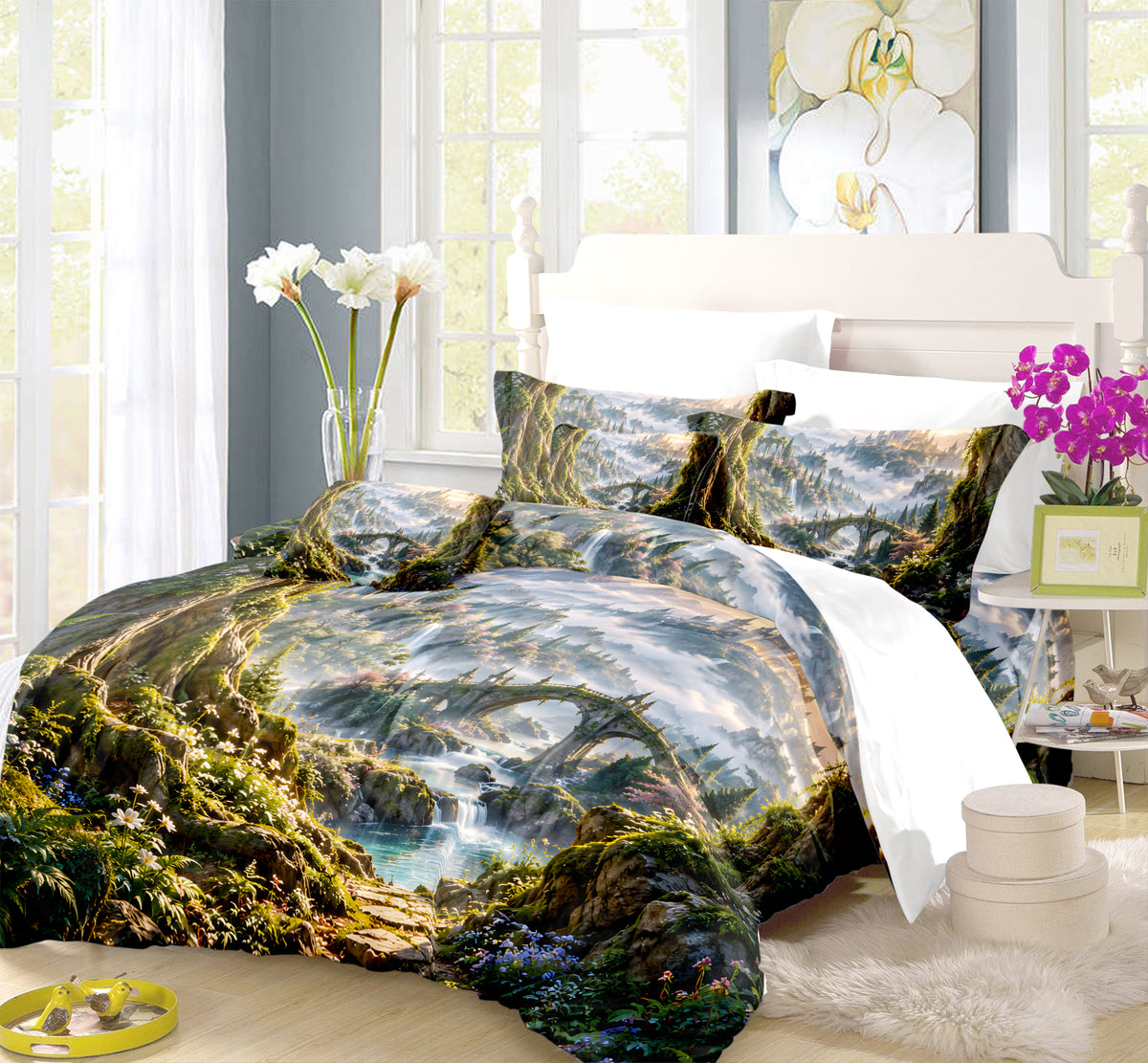 Fantasy Castle Forest Duvet Cover Set - Print 12