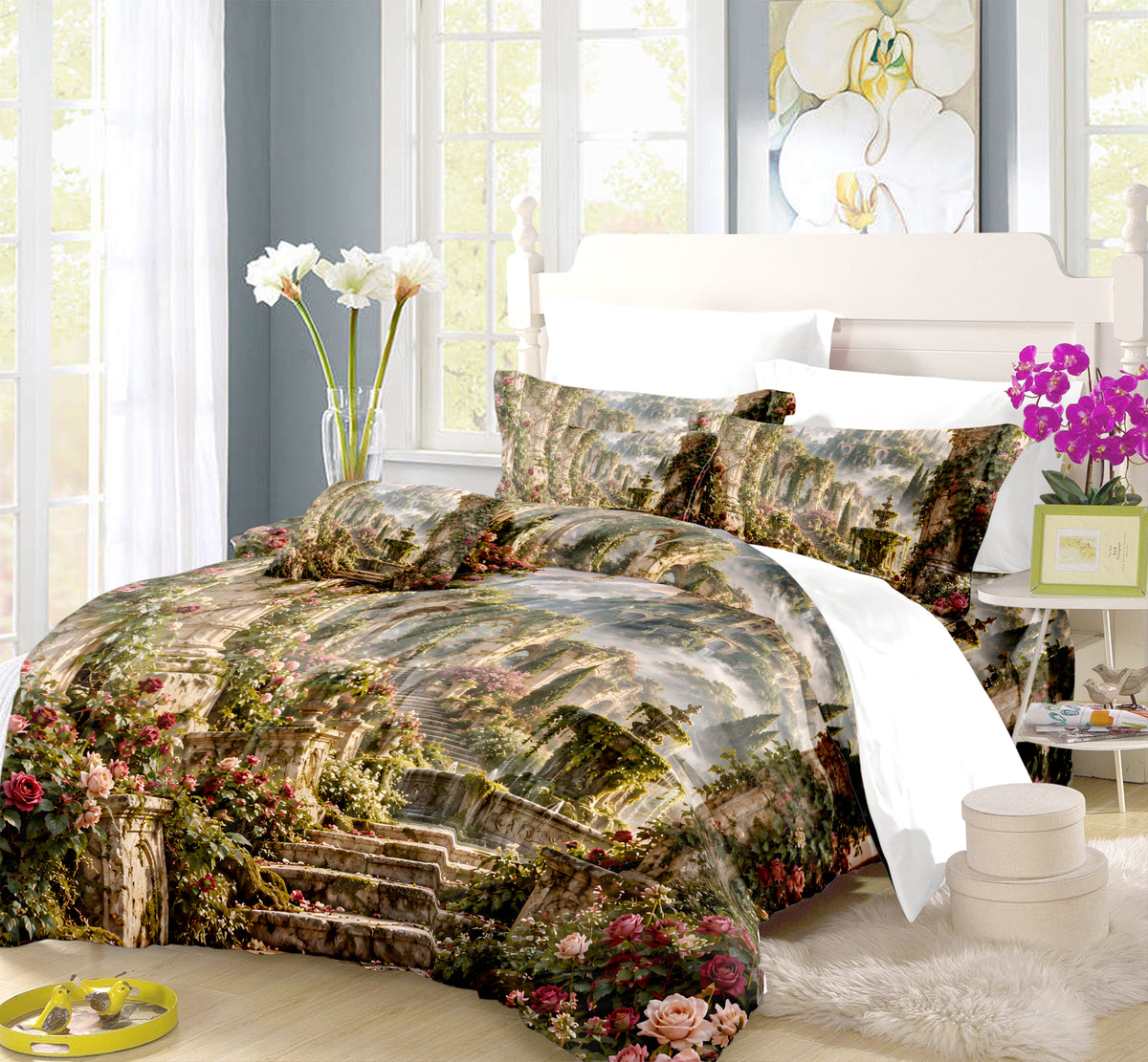 Fantasy Castle Forest Duvet Cover Set - Print 18