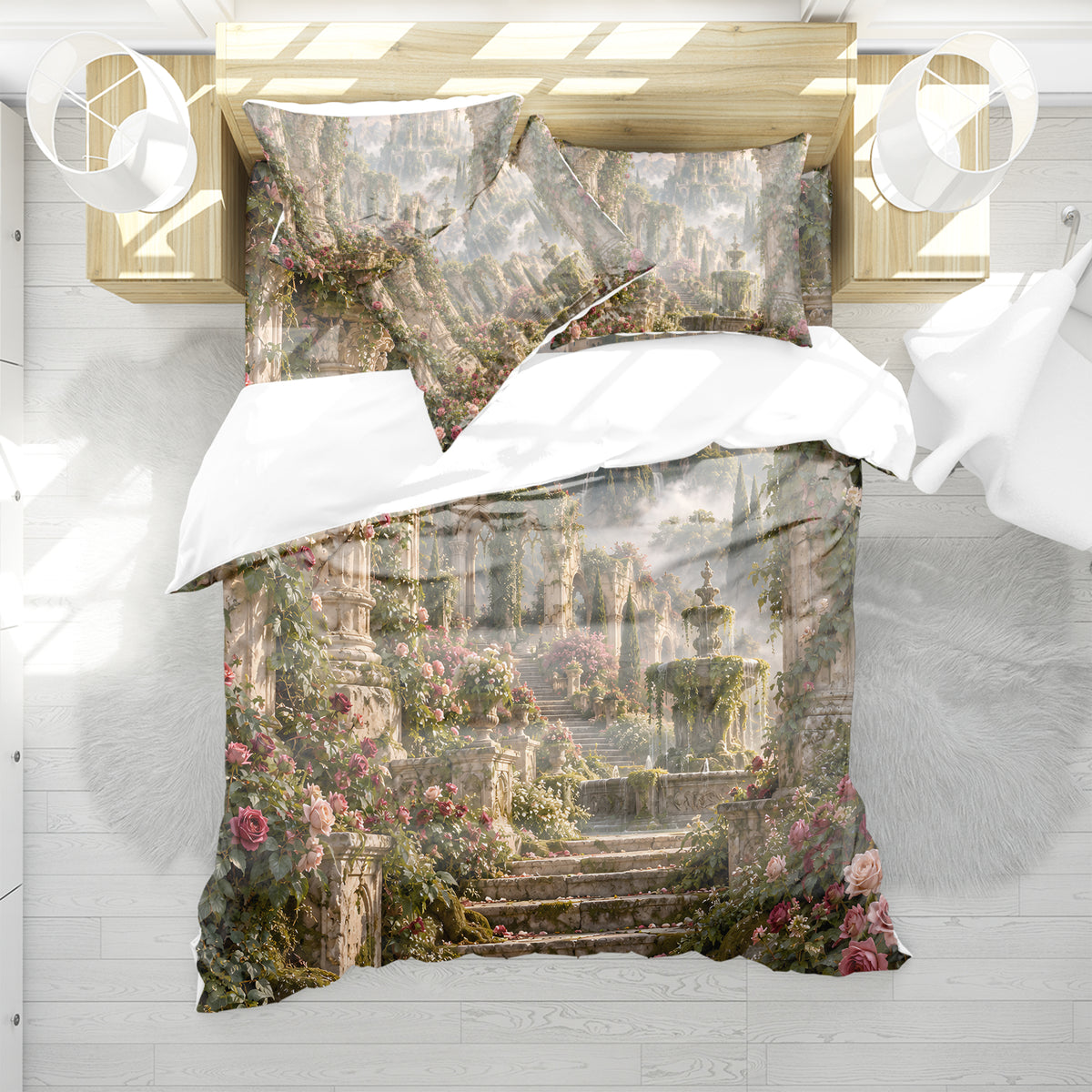 Fantasy Castle Forest Duvet Cover Set - Print 17