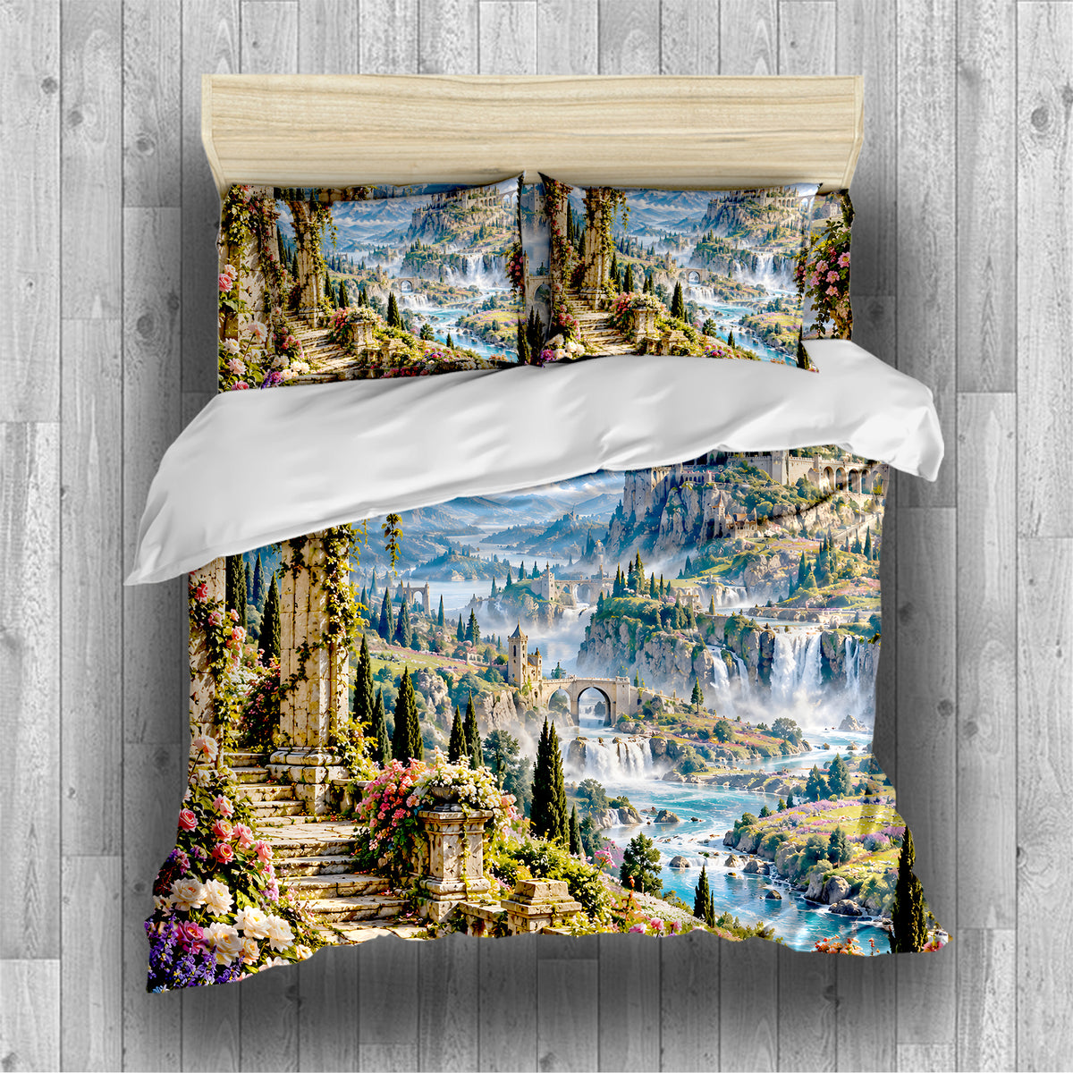 Fantasy Castle Forest Duvet Cover Set - Print 19