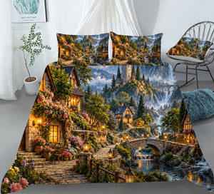 Fantasy Castle Forest Duvet Cover Set - Print 27