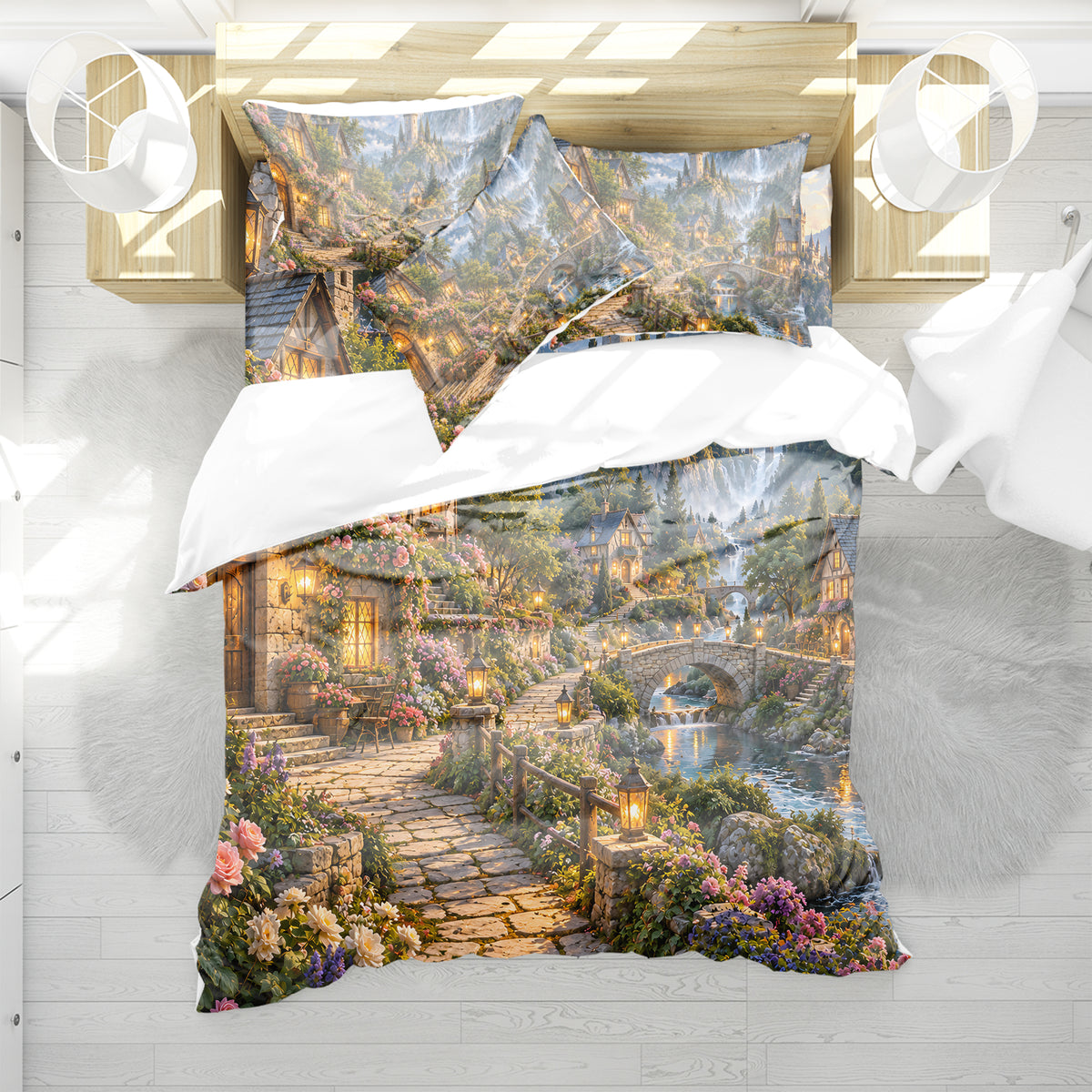 Fantasy Castle Forest Duvet Cover Set - Print 29