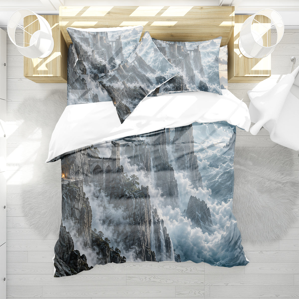 Fantasy Castle Forest Duvet Cover Set - Print 35