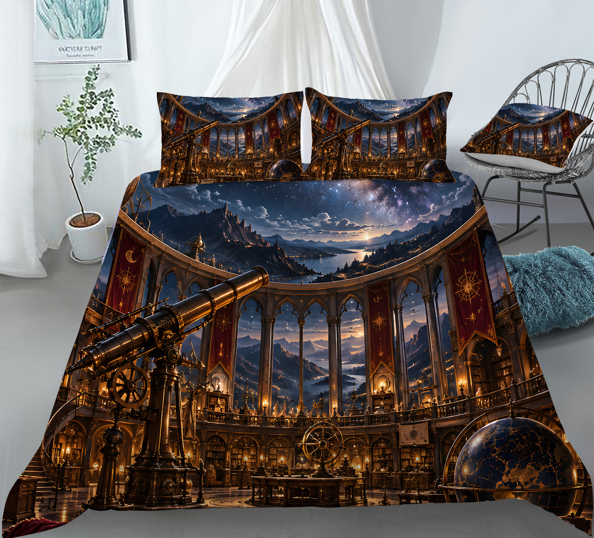 Celestial Observatory Duvet Cover Set - Print 3