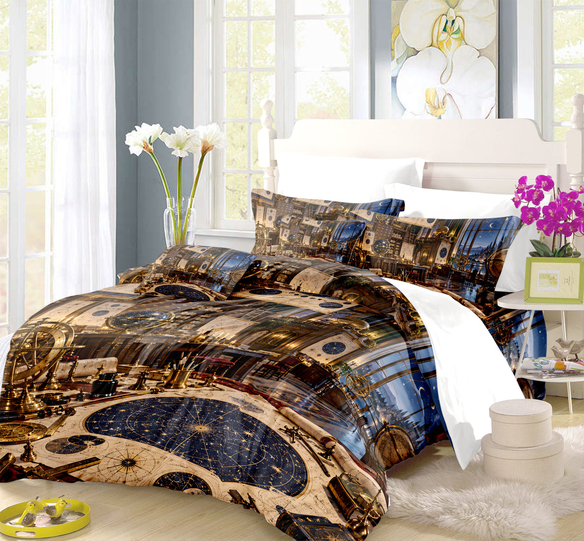 Celestial Observatory Duvet Cover Set - Print 24