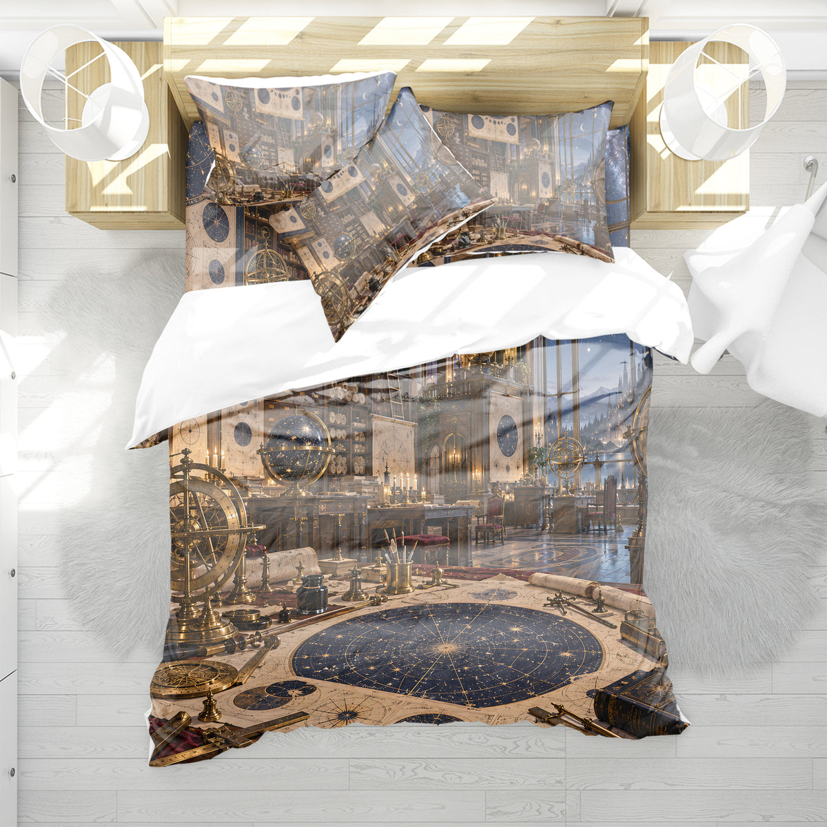 Celestial Observatory Duvet Cover Set - Print 23