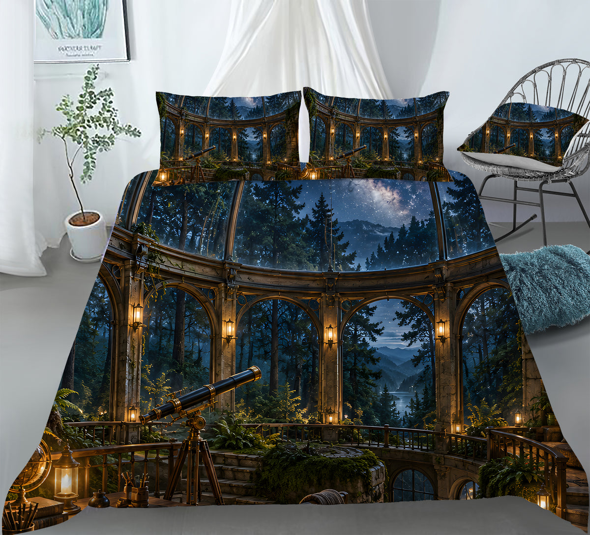Celestial Observatory Duvet Cover Set - Print 27