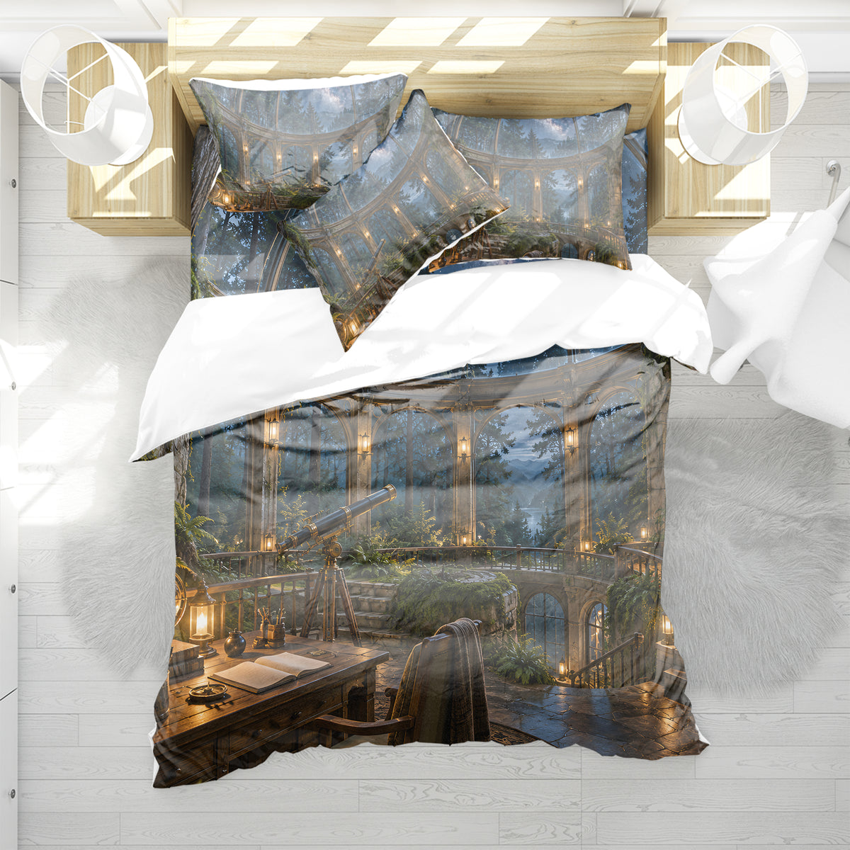Celestial Observatory Duvet Cover Set - Print 29