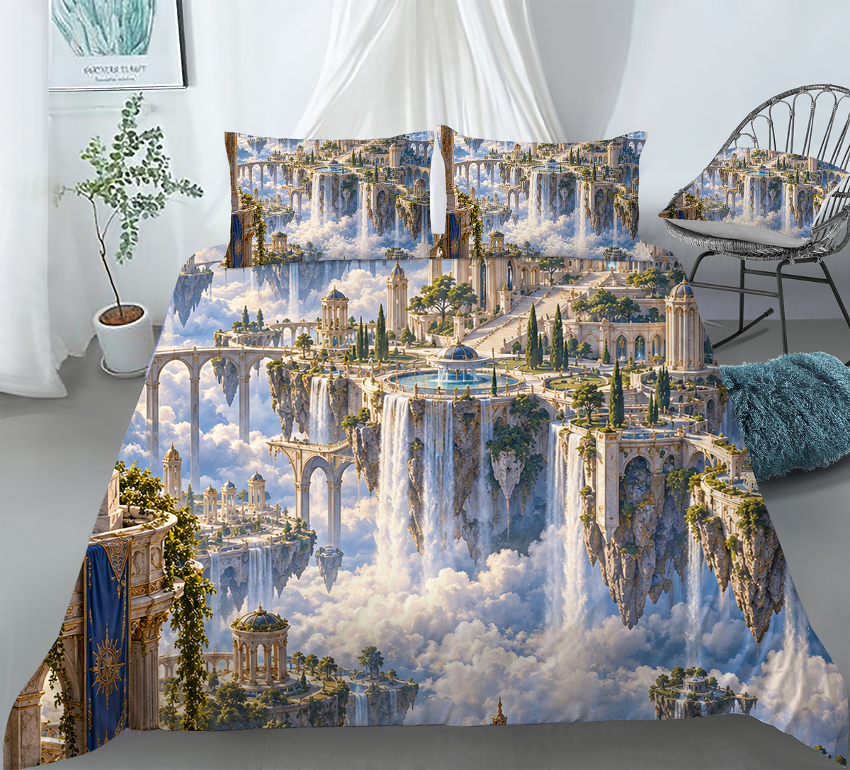 Floating Sky Kingdom Duvet Cover Set - Print 3