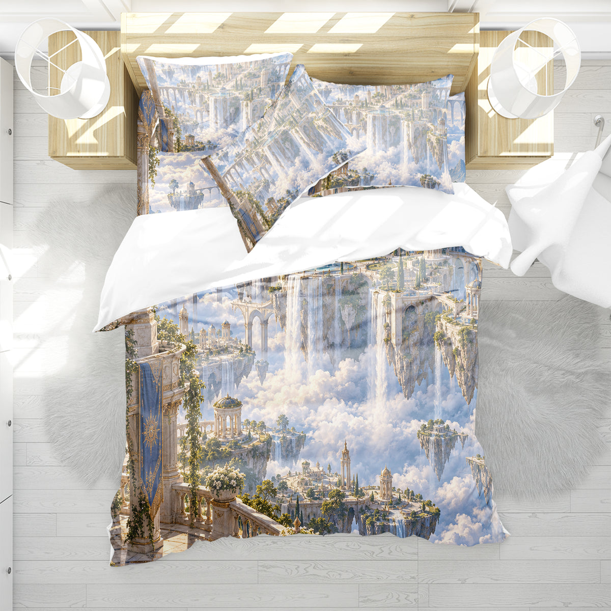 Floating Sky Kingdom Duvet Cover Set - Print 5