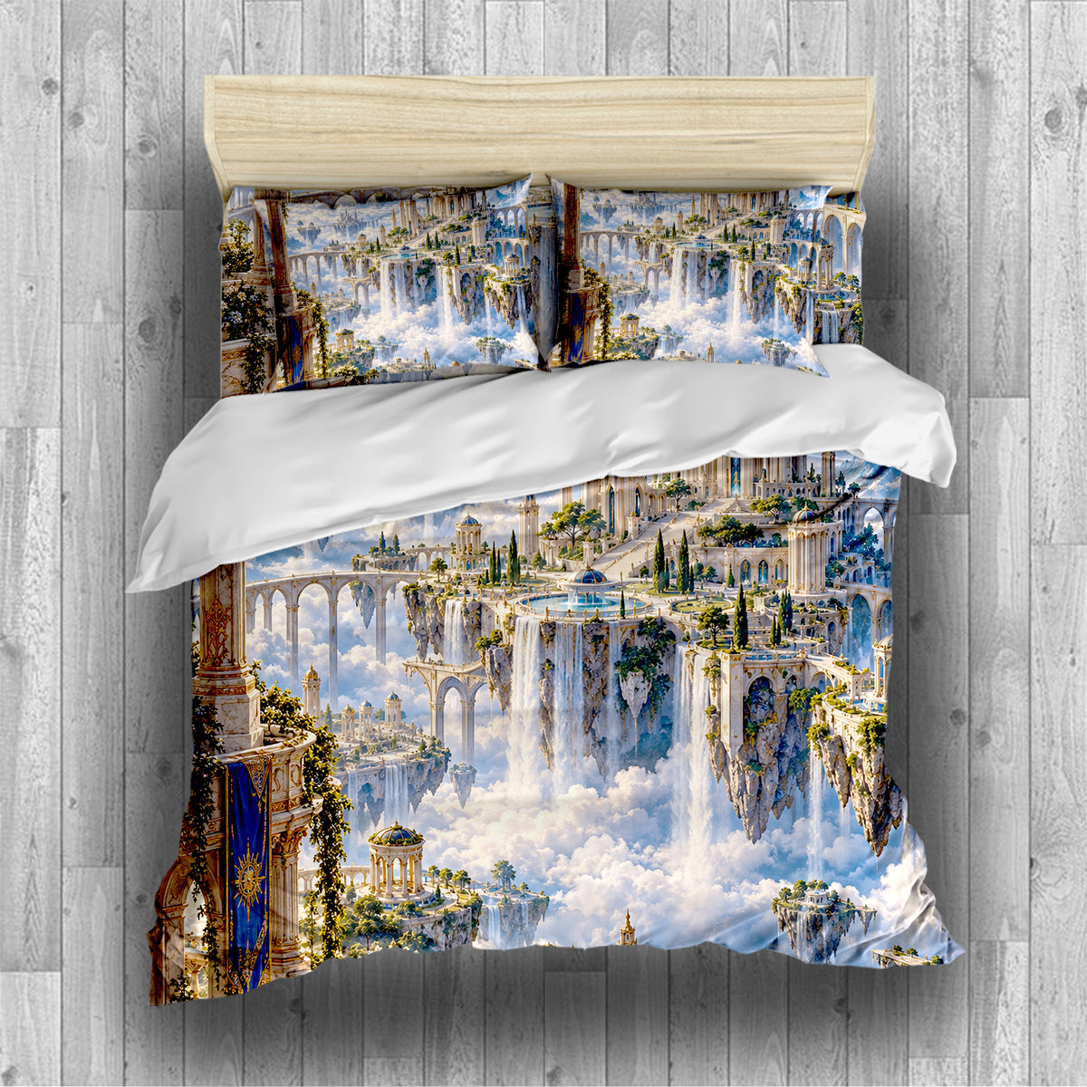 Floating Sky Kingdom Duvet Cover Set - Print 1