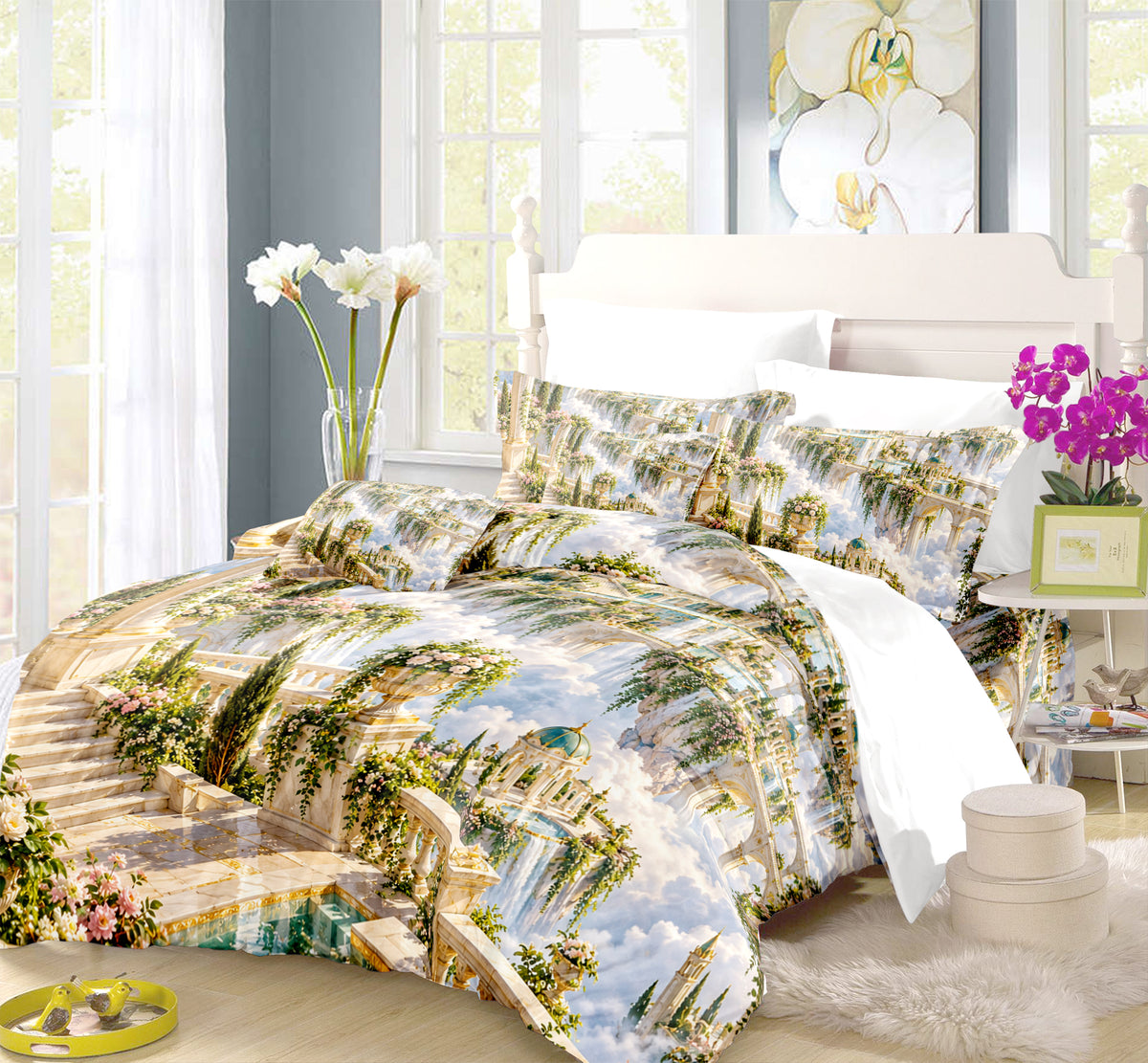Floating Sky Kingdom Duvet Cover Set - Print 12