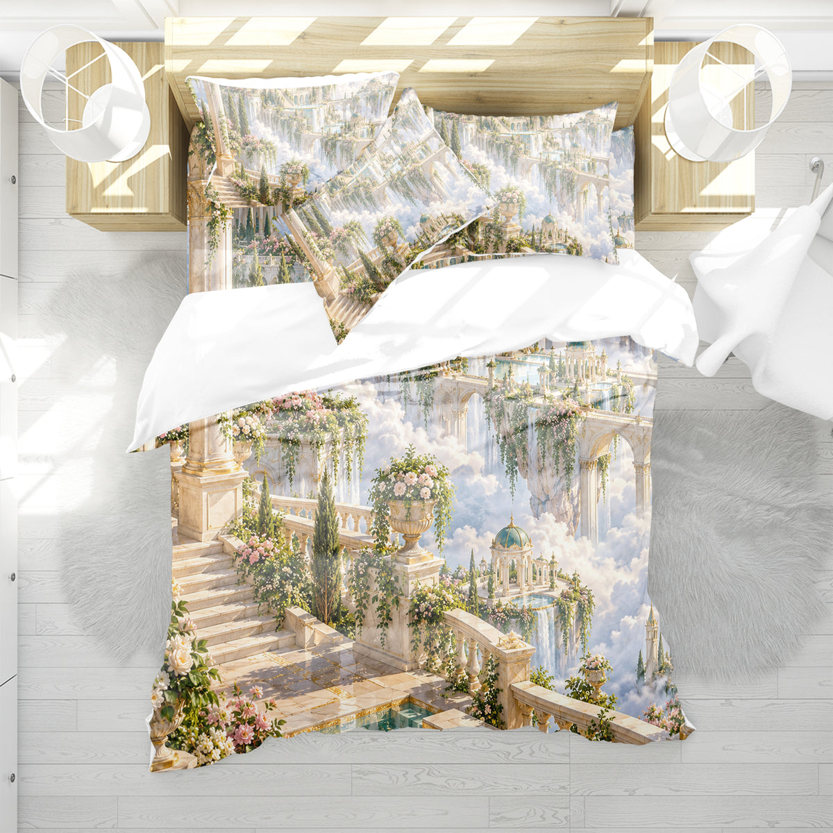 Floating Sky Kingdom Duvet Cover Set - Print 11