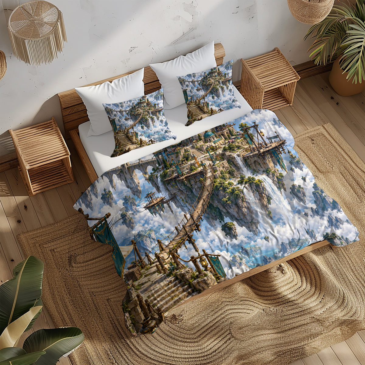 Floating Sky Kingdom Duvet Cover Set - Print 14