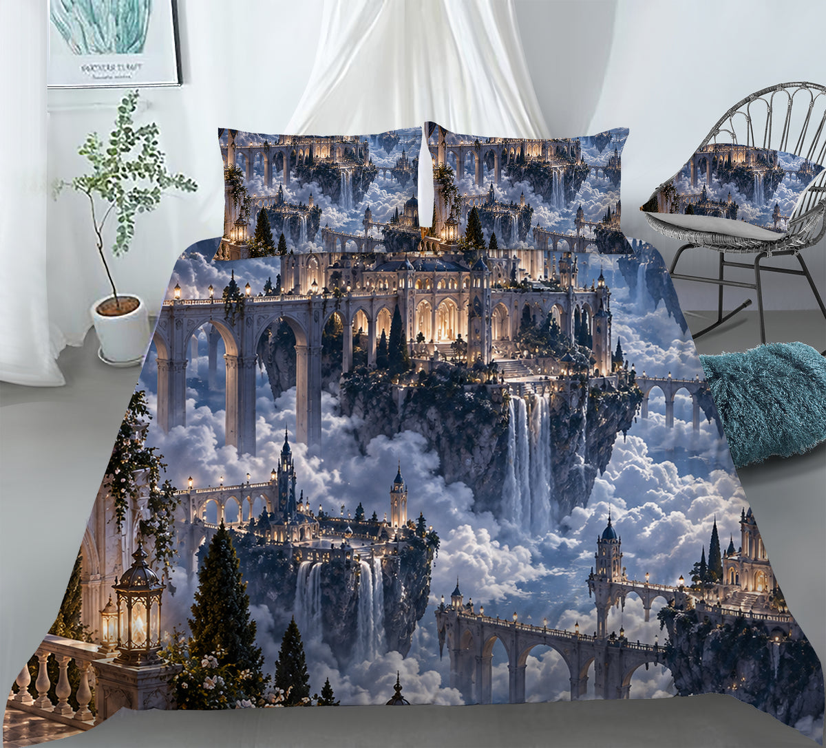 Floating Sky Kingdom Duvet Cover Set - Print 21