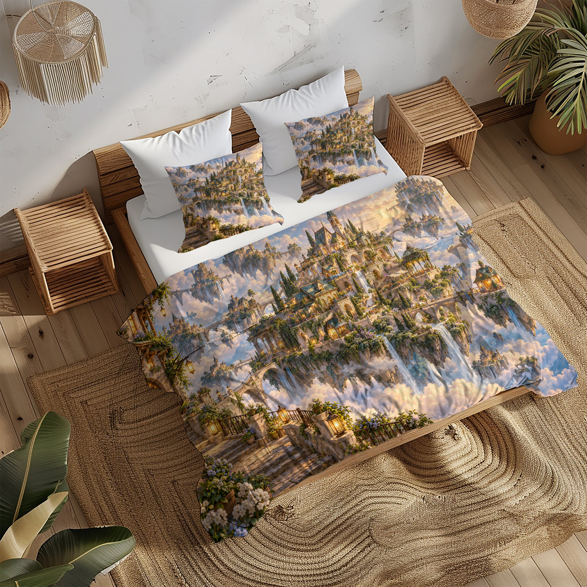Floating Sky Kingdom Duvet Cover Set - Print 26