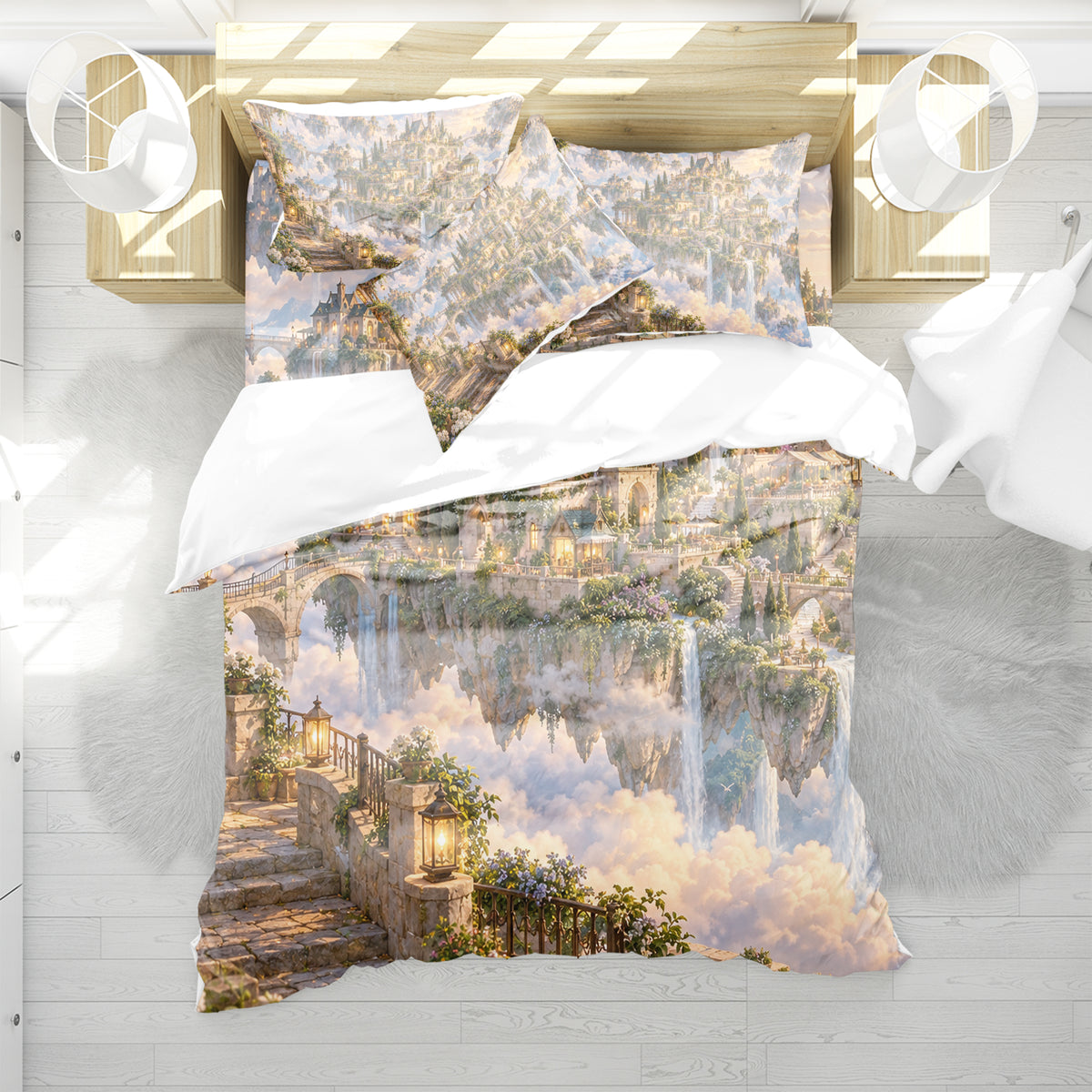 Floating Sky Kingdom Duvet Cover Set - Print 29