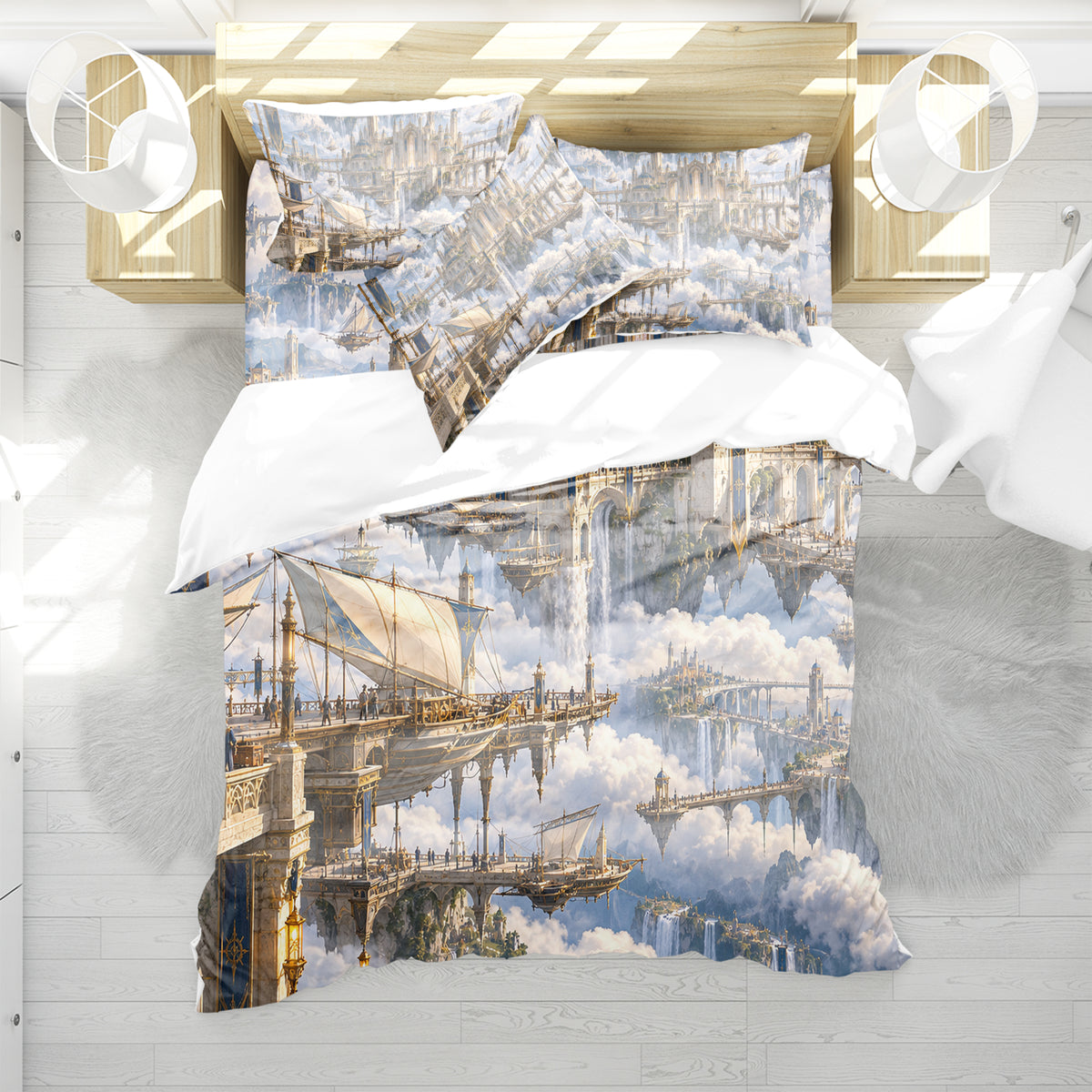 Floating Sky Kingdom Duvet Cover Set - Print 35
