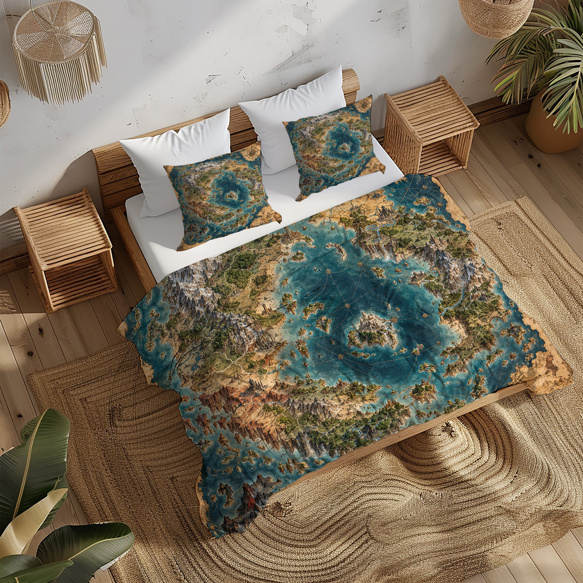Fantasy World Map Duvet Cover Set - Print 2