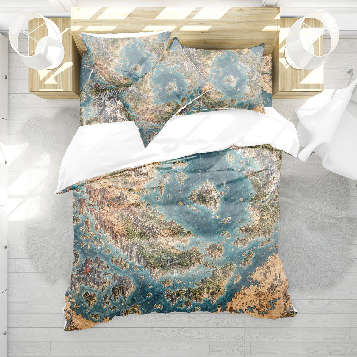 Fantasy World Map Duvet Cover Set - Print 5