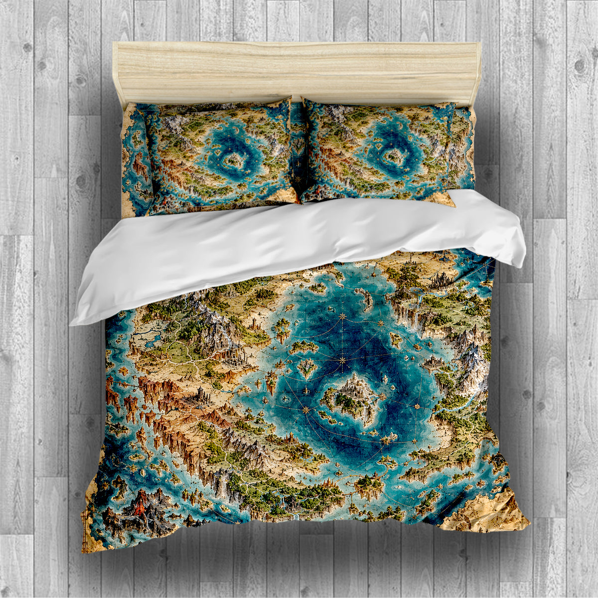 Fantasy World Map Duvet Cover Set - Print 1
