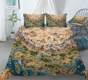 Fantasy World Map Duvet Cover Set - Print 9