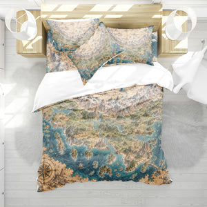 Fantasy World Map Duvet Cover Set - Print 11
