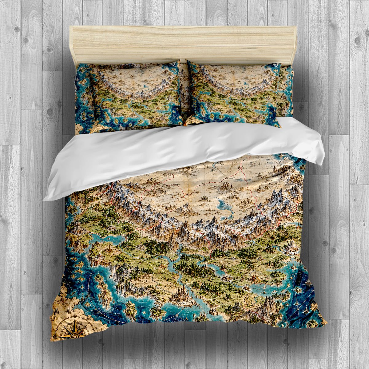 Fantasy World Map Duvet Cover Set - Print 7
