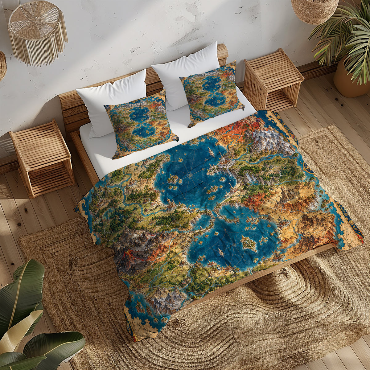 Fantasy World Map Duvet Cover Set - Print 14