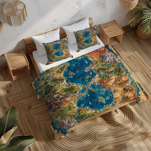 Fantasy World Map Duvet Cover Set - Print 14