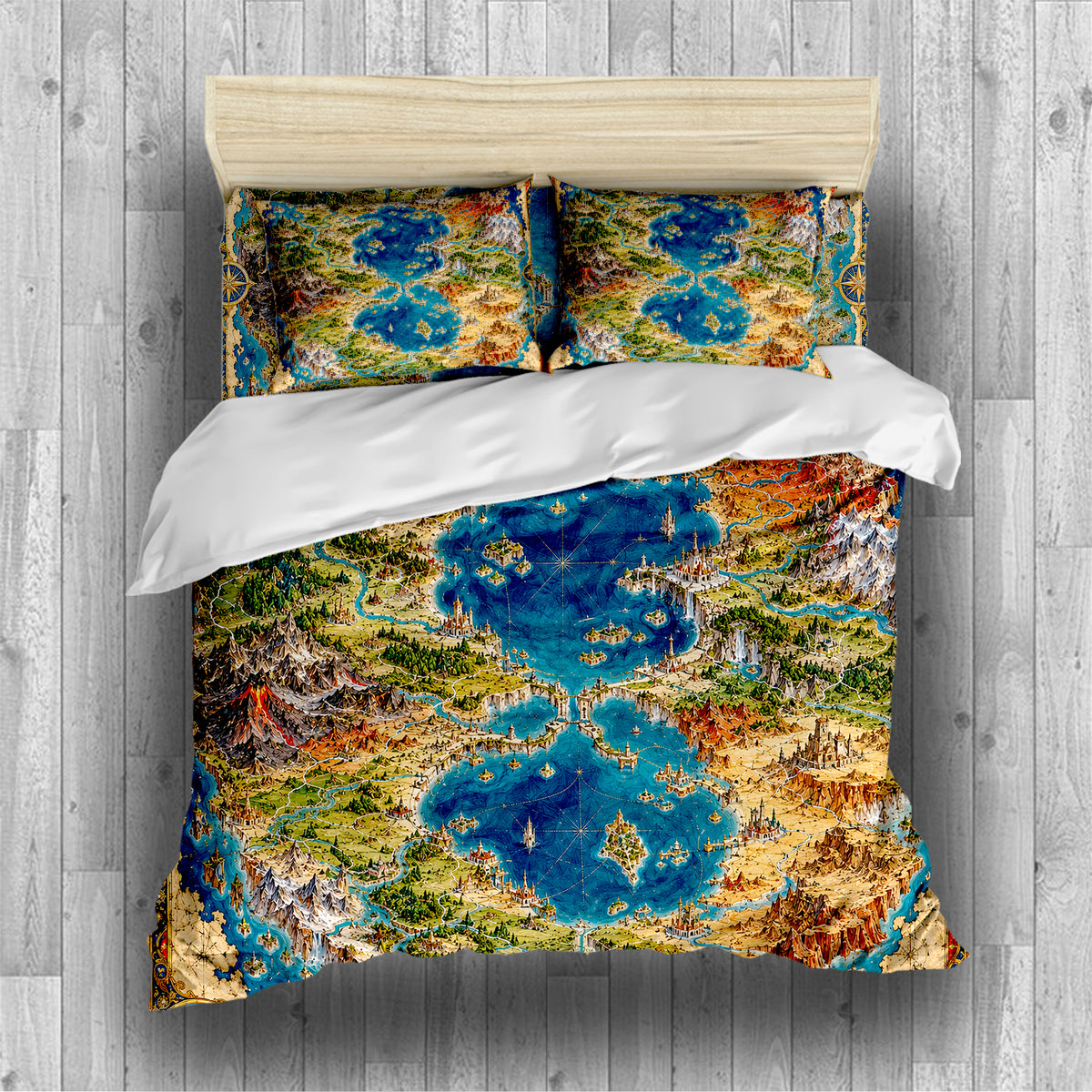 Fantasy World Map Duvet Cover Set - Print 13