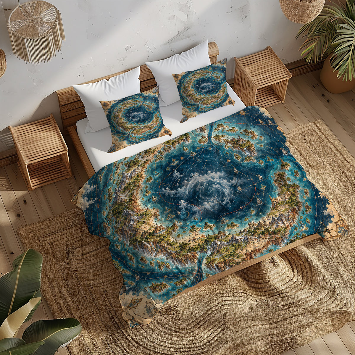 Fantasy World Map Duvet Cover Set - Print 26