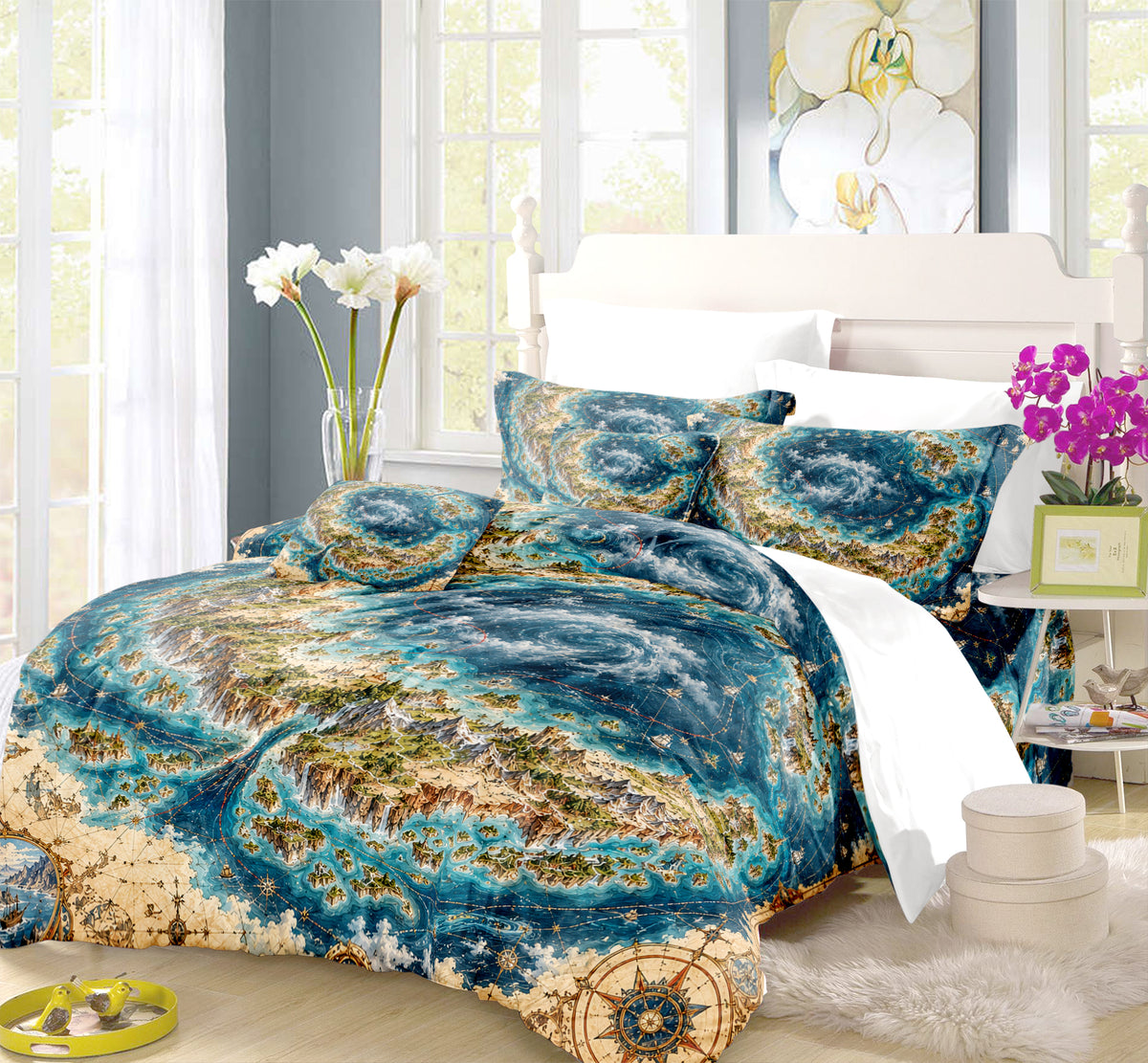 Fantasy World Map Duvet Cover Set - Print 30