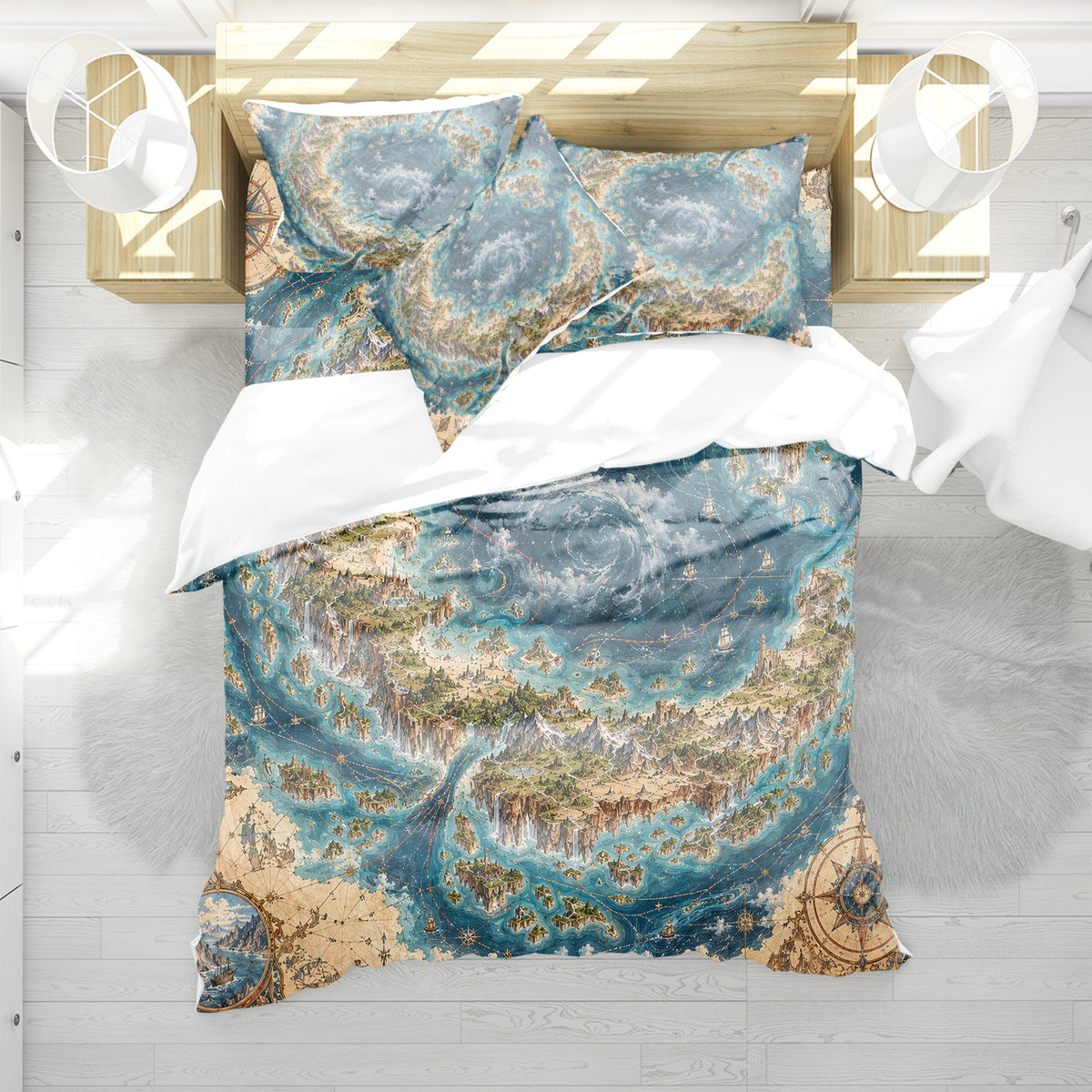 Fantasy World Map Duvet Cover Set - Print 29