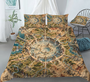 Fantasy World Map Duvet Cover Set - Print 33