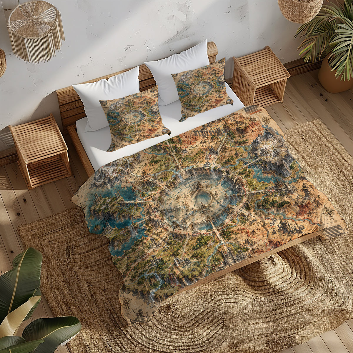 Fantasy World Map Duvet Cover Set - Print 32